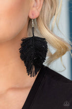 Load image into Gallery viewer, Hanging by a Thread - Black Thread Earrings
